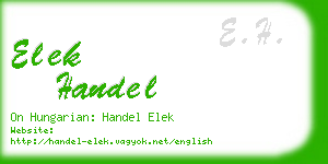 elek handel business card